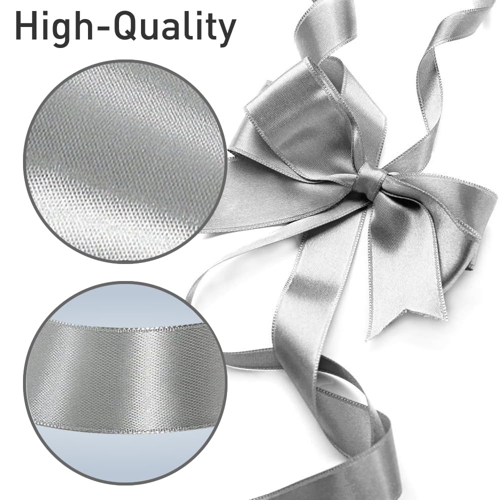 Amazon.com: Ribbon 1 inch Grey Ribbons for Crafts Gift Ribbon